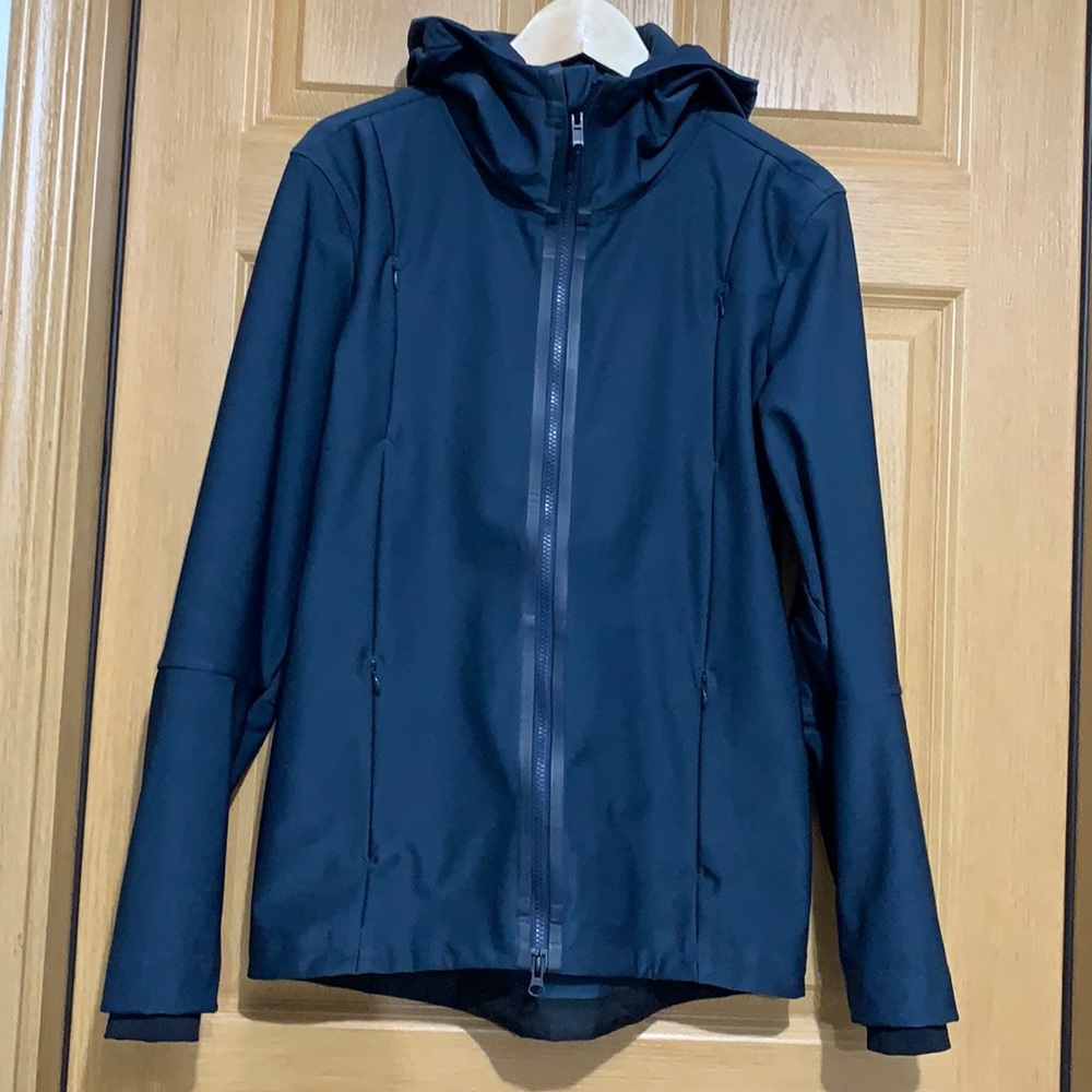 Lululemon Hooded Rain Jacket, Waterproof, RepelShell, Navy & Black, Size: S